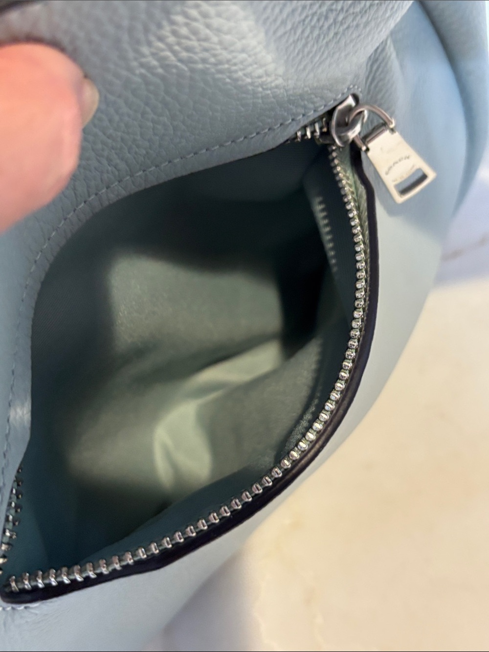 COACH Jules Hobo Bag in Light Blue Pebbled Leather C9190 Like New - Picture 14 of 16